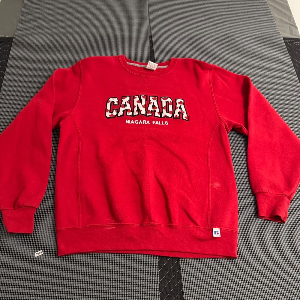 Russell Athletic Vintage Niagara Falls Canada Sweatshirt Medium Red Maple Leaf
